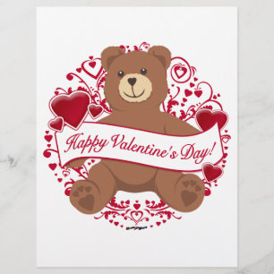 Papier Joyeux Valentine ! Teddy bear