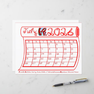 Papier Juillet 2026 LOVE Park Photo Tissu Rouge Fonte Bou
