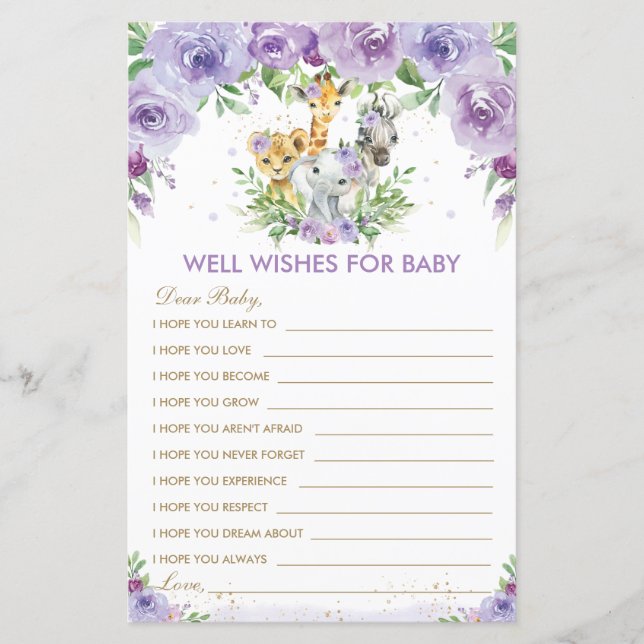 Papier Jungle Animaux Floral Wives for Baby Card (Devant)