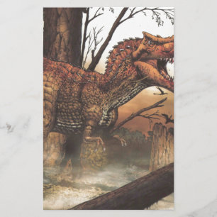 Papier Jurassic Journey : Dinosaure dans son habitat natu