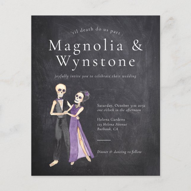 Papier 'Jusqu'à ce que la mort nous sépare Skeleton Faire (Devant)