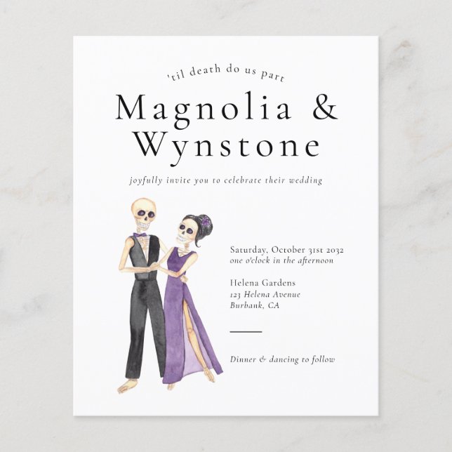 Papier 'Jusqu'à ce que la mort nous sépare Skeleton Faire (Devant)