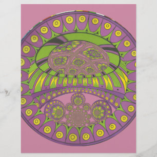 Papier Kaleidoscope africain violet et jaune traditionnel