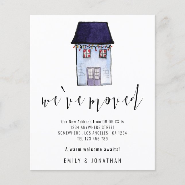 PAPIER| Kalligrafie Neue Adresse Einfaches Haus Flyer (Vorne)
