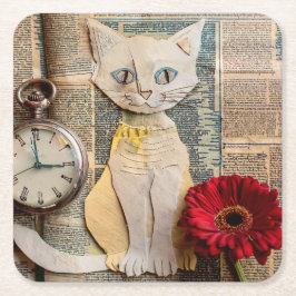 Papier-Katzen-Unterlage Rechteckiger Pappuntersetzer