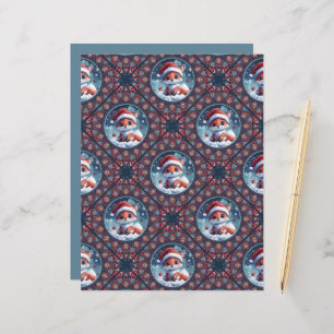 Papier Kawaii Christmas Fox Dot Mandala Diamond Tile
