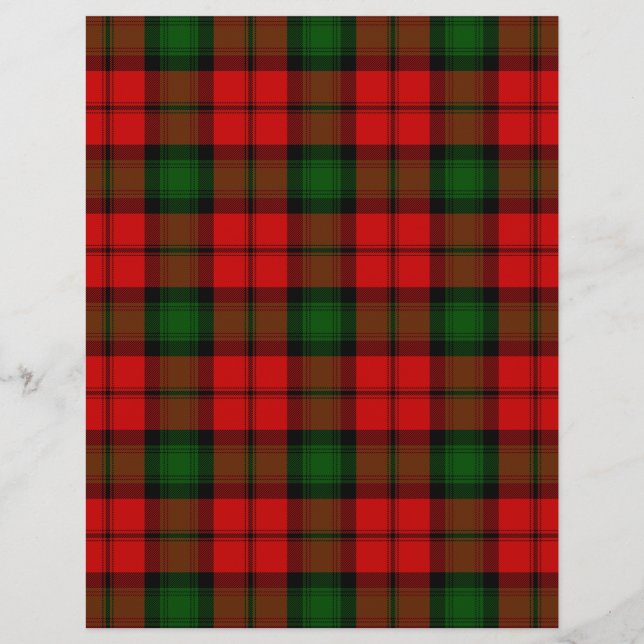 Papier Kerr tartan rouge vert plaid (Devant)