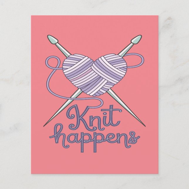 Papier Knit Happy Amusant Tricot Yarn Lover Design (Devant)
