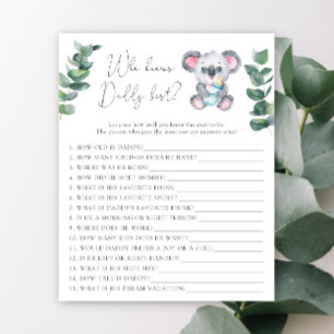 Papier Koala Bear Qui connaît le mieux papa