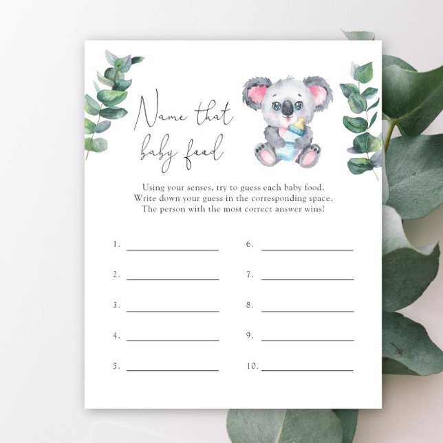 Papier Koala ours - Nom de bébé Alimentation jeu de douch (Créateur téléchargé)