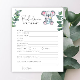 Papier Koala ours - prédictions et vœux pour bébé