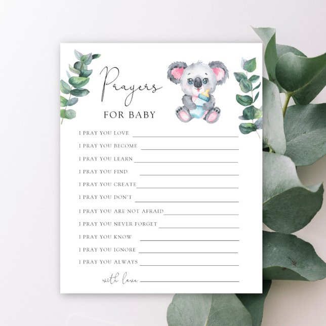 Papier Koala ours Prières de baby shower pour bébé (Créateur téléchargé)