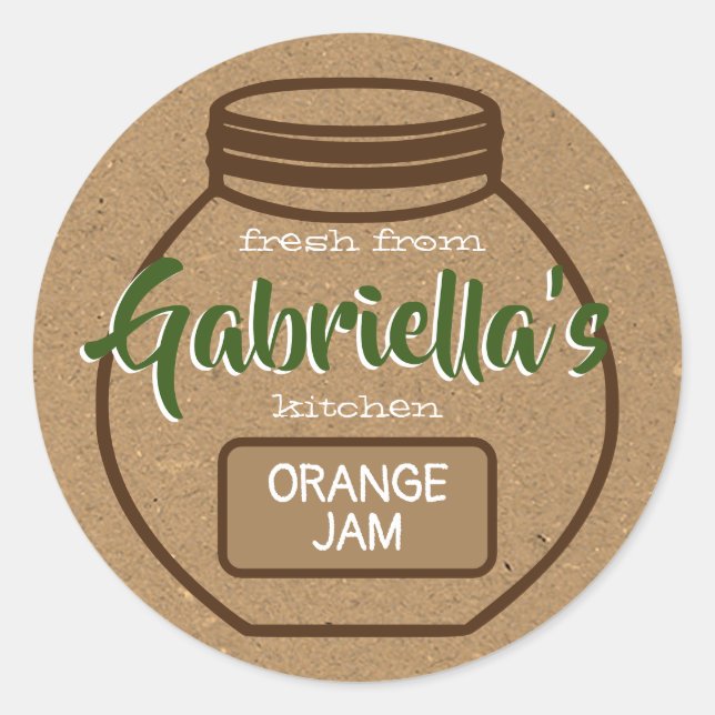 Papier Kraft Brown Jam Jar Étiquettes de nourritur (Devant)
