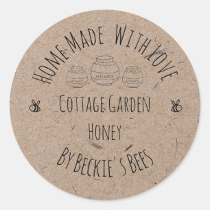 Papier Kraft   Honey Jar Étiquette