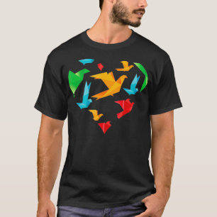 Papier Krane Heart Paper Klappen japanischen Künst T-Shirt
