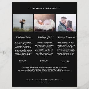 Papier Kundenspezifisch Modern Simpel Foto Preisliste