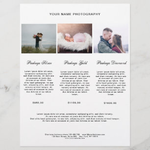 Papier Kundenspezifisch Modern Simpel Foto Preisliste