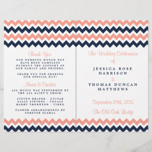 Papier La collection Mariage moderne Chevron - Rose & Nav