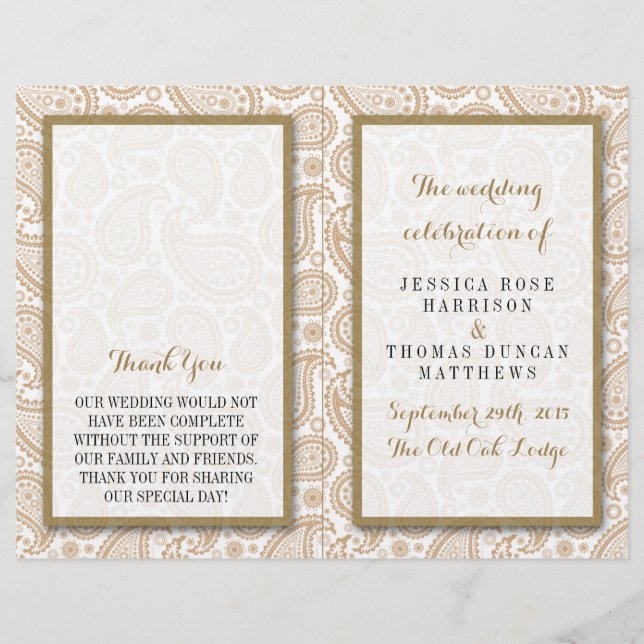 Papier La collection Mariage moderne de Paisley - Brown (Devant)