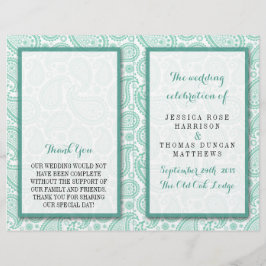 Papier La collection Mariage moderne Paisley - Vert