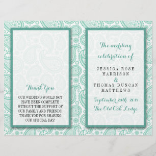 Papier La collection Mariage moderne Paisley - Vert