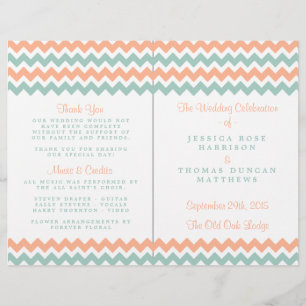 Papier La collection moderne de Mariages Chevron Peach &