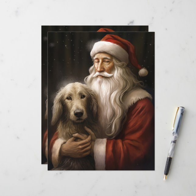Papier La hache afghane avec le Père Noël Festif Noël (Devant/Arrière en situation)