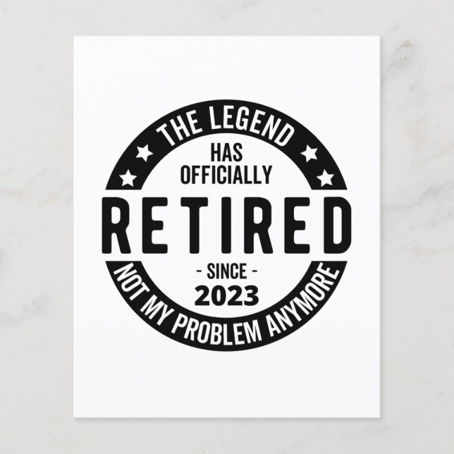 Papier La Légende A Officiellement Retraité, Retraité 202 (Devant)