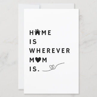 Papier La Maison Est Là Où Se Trouve Maman – Cadeau Pour