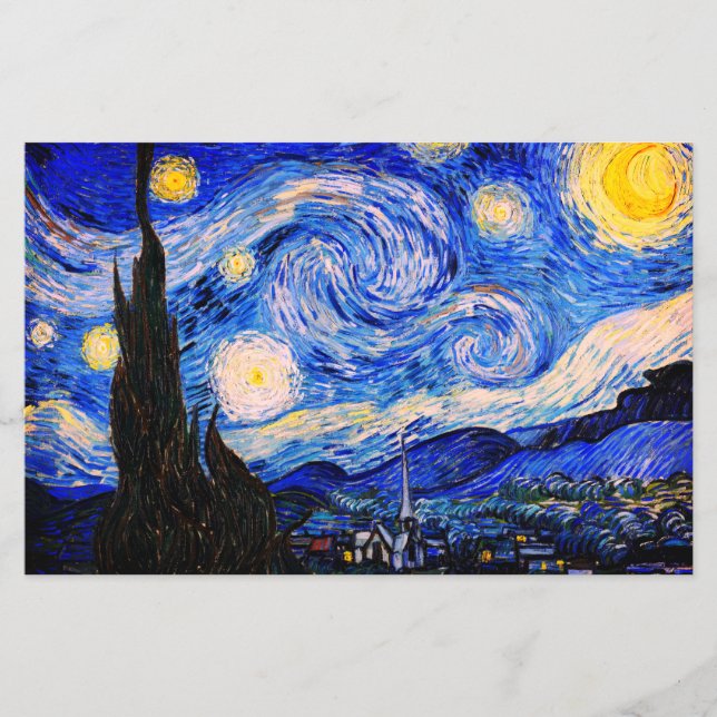 Papier La Nuit étoilée par Vincent Van Gogh (Devant)