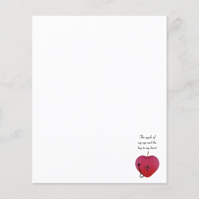 Papier La pomme de mon oeil et la clé de mon coeur (Devant)