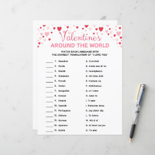Papier La Saint Valentin au monde