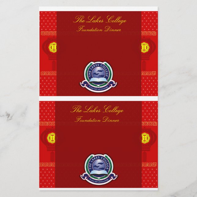 Papier La table du dîner de la Fondation Lakes College ré (Devant)