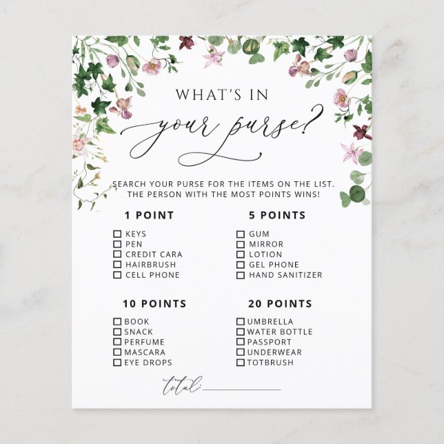 Papier La verdure dans votre jeu de sacs à main (Devant)