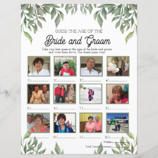 Papier La verdure devine l'âge de la mariée et de la cham