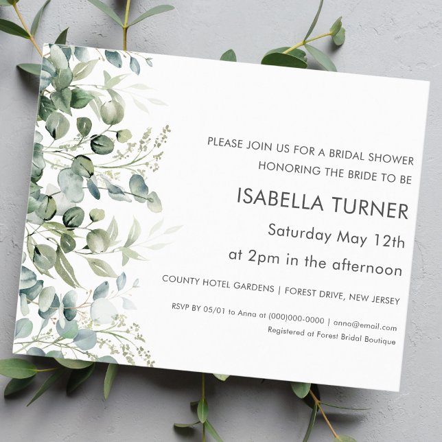 Papier La verdure | Invitation de douche nuptiale (Créateur téléchargé)