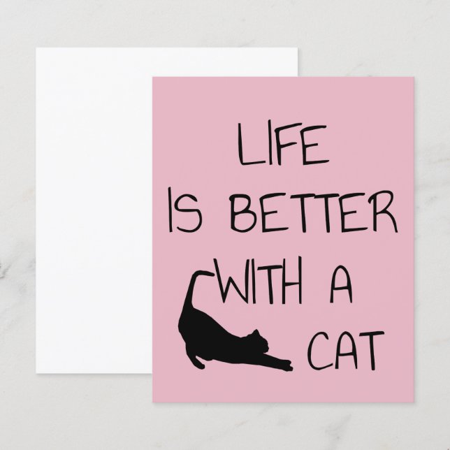 Papier La Vie Est Meilleure Avec Un Chat - Amoureux de le (Devant / Derrière)