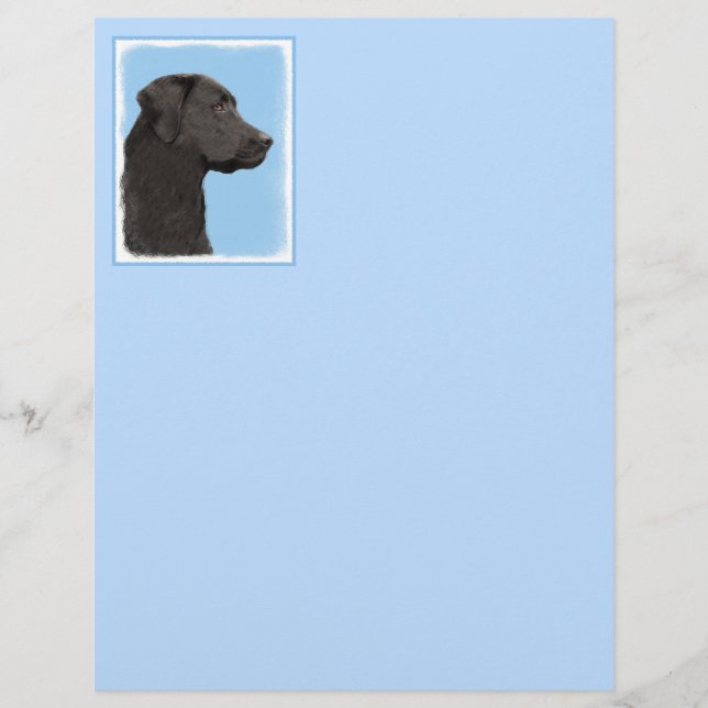 Papier Labrador Retriever Black Peinture Original Chien A (Devant)