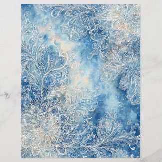 Papier Lacy Blue Scrapbooking Paper