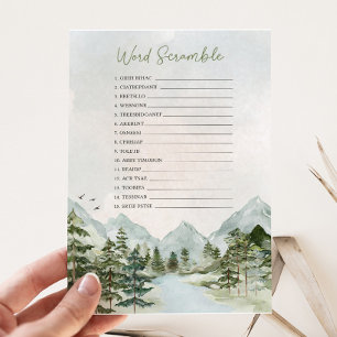 Papier Laisser l'aventure commencer Baby shower Scramble 