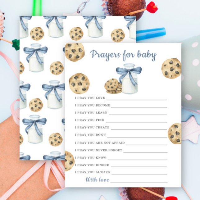 Papier Lait Cookies baby shower Prières pour bébé (Créateur téléchargé)