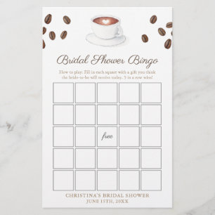 Papier L'amour brasse Fête des mariées Café Jeu de Bingo