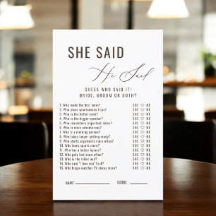 Papier L'amour brasse Il A Dit Qu'Elle A Dit Jeu De Maria