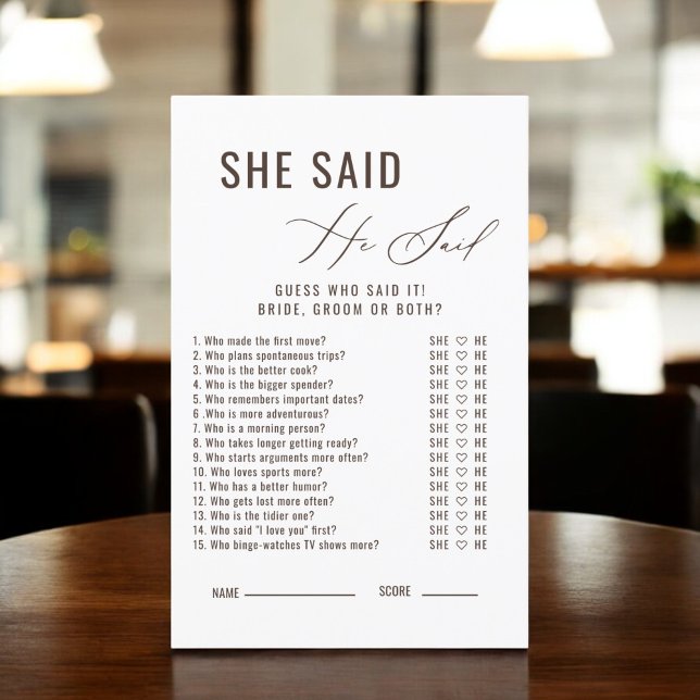 Papier L'amour brasse Il A Dit Qu'Elle A Dit Jeu De Maria (Créateur téléchargé)