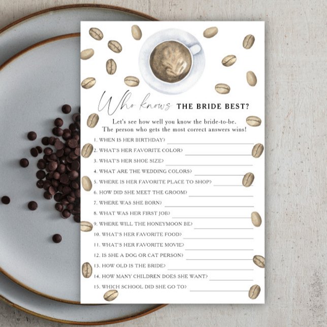 Papier L'amour brasse Qui connaît le mieux la mariée (Créateur téléchargé)