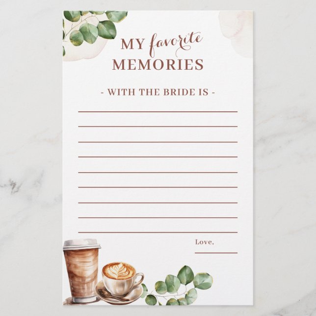 Papier L'amour du café brasse mon jeu de mémoire favori (Devant)