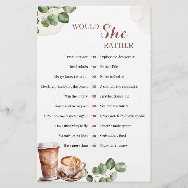 Papier L'amour du café brasse si elle préfère le jeu (Devant)