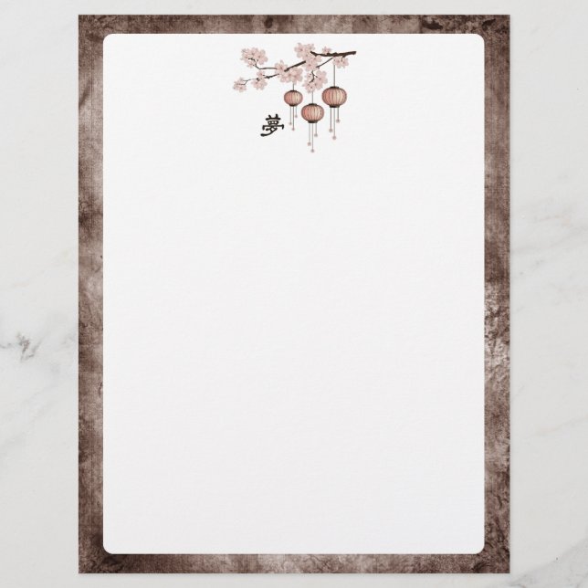 Papier lanternes rose fleurie "Rêve" (Devant)