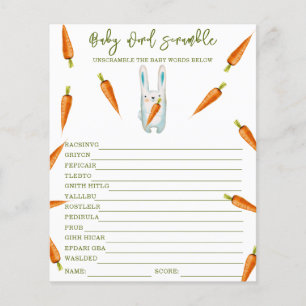 Papier Lapin avec carottes - Bébé Word Scramble