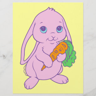Papier Lapin de dessin animé mignon kawaii Carotte